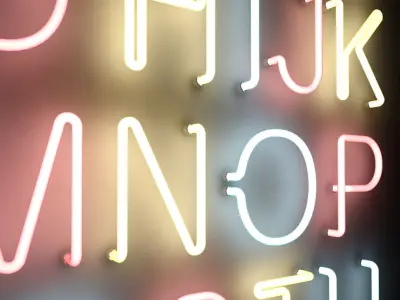 Fluorescent Tube Alphabet 2 3D model