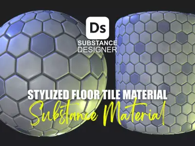 Stylized Floor Tiles Material 06 Texture