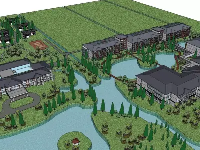 vacation spot-Resort-Fashion Leisure Hotel-0121 3D model