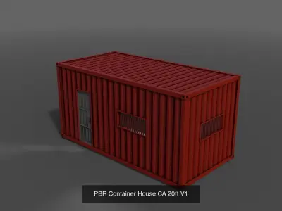 PBR Container House CA CC 3D Model Pack