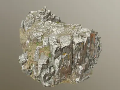 3d scanned rock cliff K2 3D model