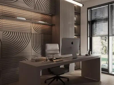 office interior design minimalism style 3D model