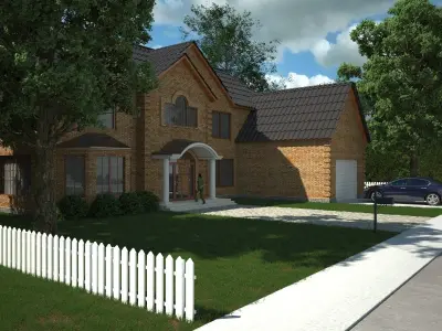 brick house scene 3D model