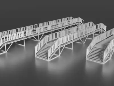 Jembatan Kayu Orang 003 FBX Free 3D model