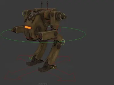 Steampunk mech Low-poly 3D model purchase