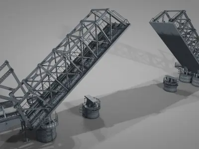 Railway Iron Drawbridge 3D model