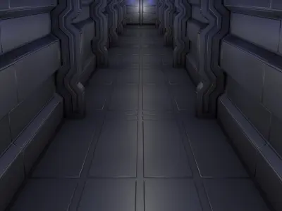 Sci Fi Corridor 3D model 42