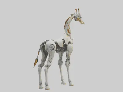 Robot version of a giraffe model Low-poly 3D model