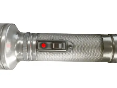 Vintage retro steel flashlight da1 Low-poly 3D model