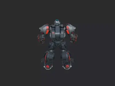 Futuristic Mech Warrior Robot 3D model