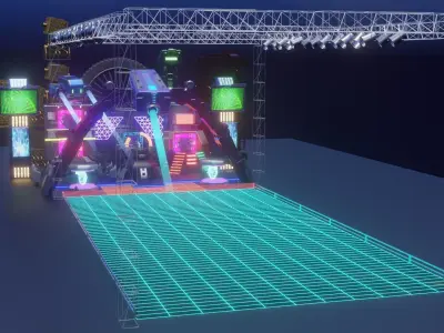 show stage design Low-poly 3D model