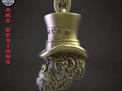 Animal Pendant jewelry Magician guerilla v153 3D print model