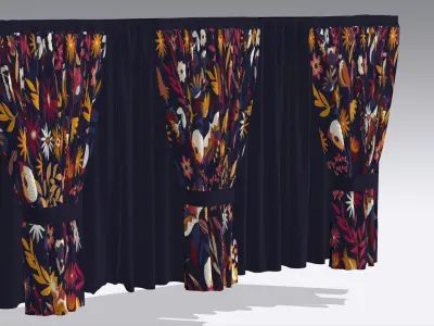 Curtain Low-poly 3D model