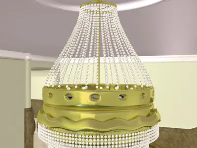 Pendant lamp of metal and glass 3D model