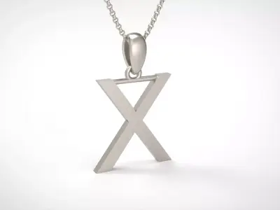 Model 627 Classic Initial Light X Letter 3D print model