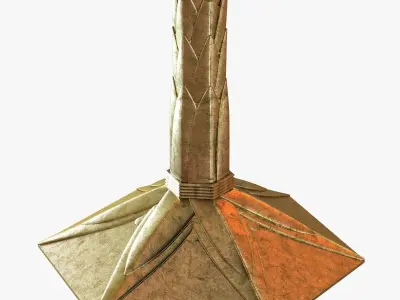 Albert Cheuret  Cactus  Art Deco Bronze and Alabaster Standing 3D model