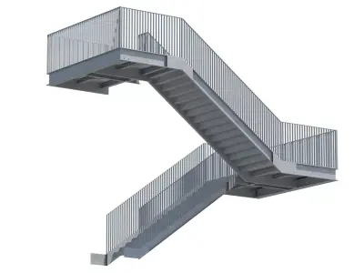 Metal Modular Industrial Staircase Builder set 3D model