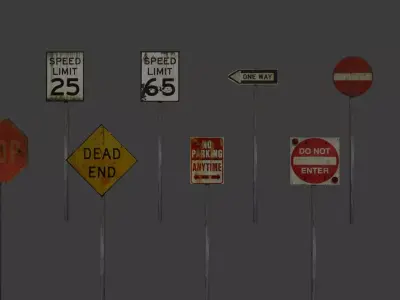 Weathered Street Signs Free low-poly 3D model