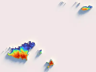 Guernsey Terrain Country 3D model