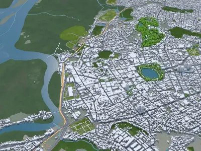Joao Pessoa Brazil 30km Low-poly 3D model