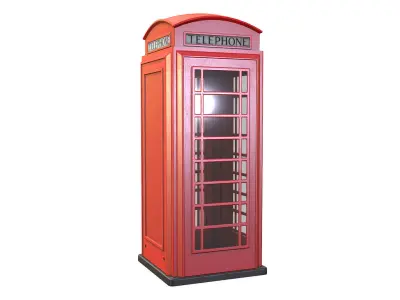 Phone Booth 01 - Game-ready - PBR Low-poly 3D model