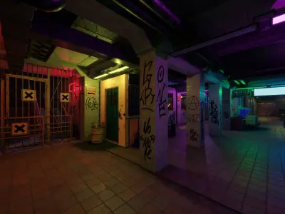 CyberPunk Underpass For Unity Low-poly 3D model