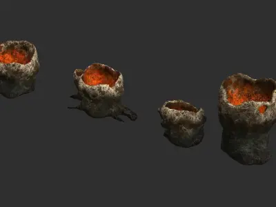 Alien Tubes - Base Low-poly 3D model