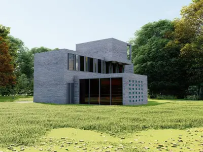 Forest villa-Casa Scene-Modern Villa 3D model