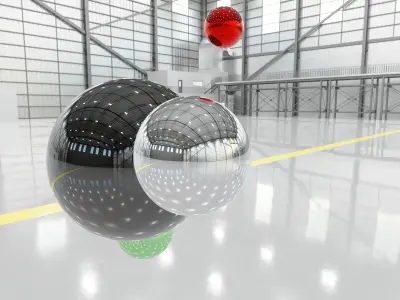 HDRI - Airplane Hangar Interior 11 - 8192x4096 Texture