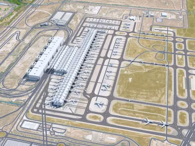 Madrid Airport 10km Low-poly 3D model