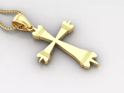 Light Gold 18K Cross Pendant 2CP081 3D print model