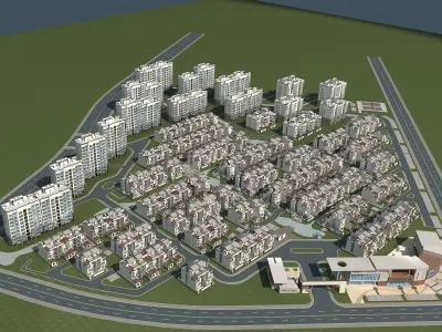 Architecture residential area in city 3D model