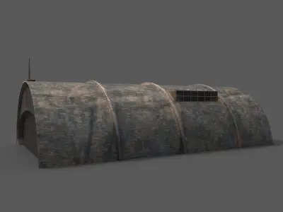 Scifi Hangar Free low-poly 3D model