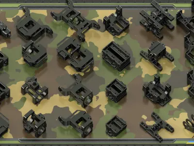 Sci-Fi Hard Surface Mechanical KITBASH 405 DETAILS 3D model