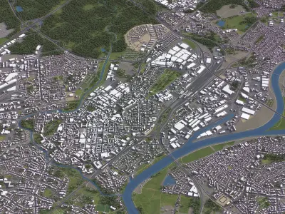 Hanau - 3d City Model Low-poly 3D model