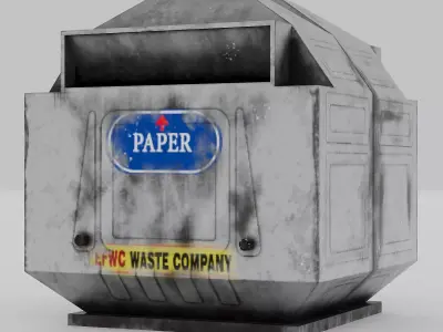 Trash garbage container Low-poly 3D model