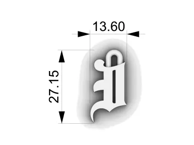 Gothic Letter I Pednant 3D print model