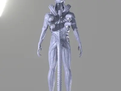 Standing xenomorph model 3D print model