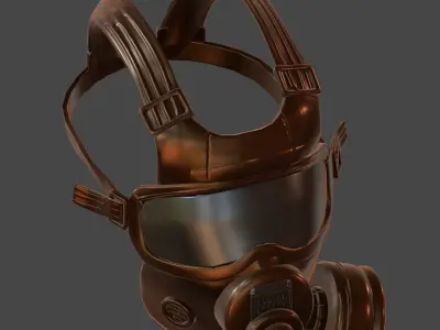 Gas mask helmet 3d model scifi Low-poly  Low-poly 3D model 288