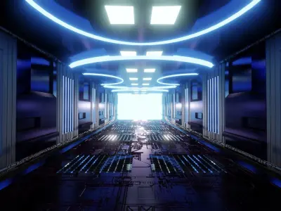 Scifi Corridor 3D model buy