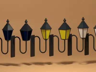 Cartoon Wall Lamps Collection 3D model