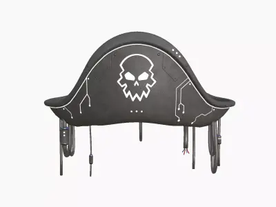 Cyberpunk Pirate Hat A08 - Character Design Low-poly 3D model