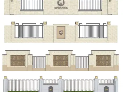 Entrance Forged Gates in classic style  3D model