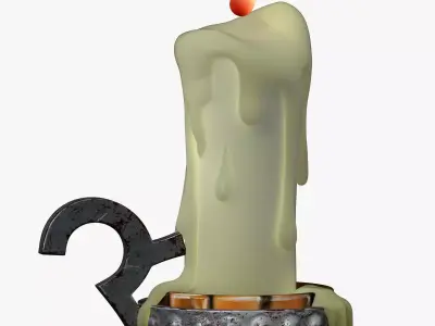 Candle burning Low-poly 3D model