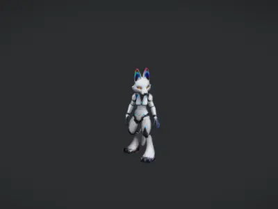 Fox Protogen  3D Character Model Low-poly 3D model