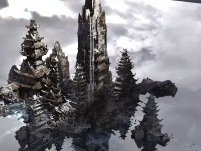 Ninja assassin Castle fortress Kit bash 1 3D model