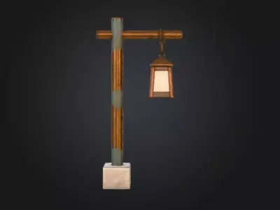 Rustic Lantern Elegance Low-poly 3D model