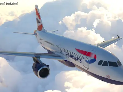  British Airways Airbus A319 Rigged for Cinema 4D 