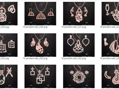 75  Italian High Jewelry Pendant earrings set 3D print model