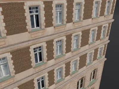 Building 3D Model Low-poly 3D model